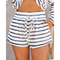 Oak Grove Cotton Blend Pocketed Striped Shorts
